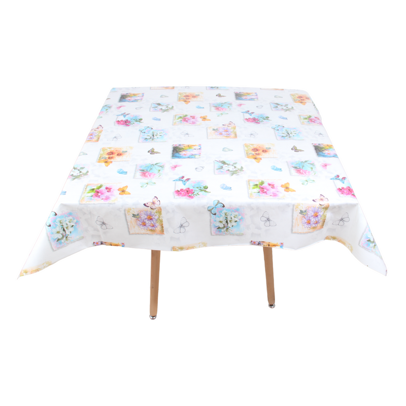 Square PVC Wipeable Waterproof Fibre Tablecloth (140x140 cm)