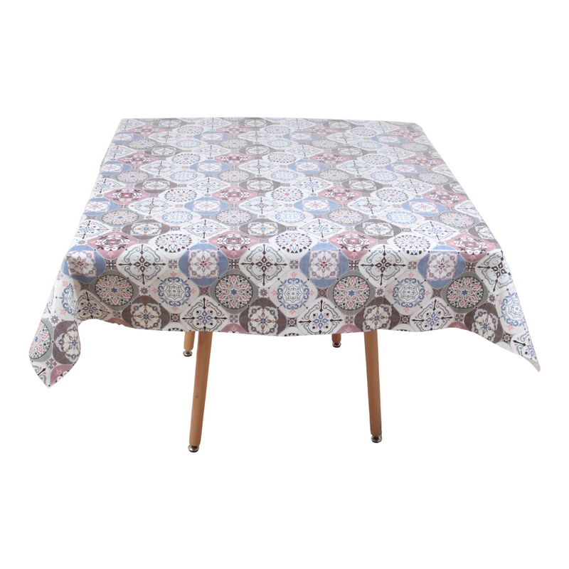 Square PVC Wipeable Waterproof Fibre Tablecloth (140x140 cm)