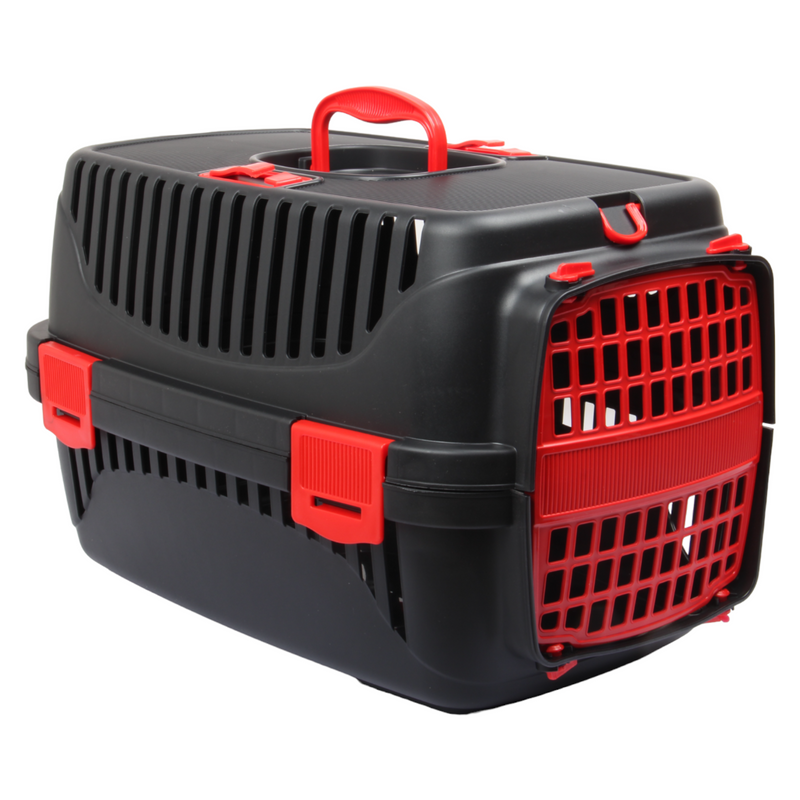 Small Pet Carrier. (Black & Red)