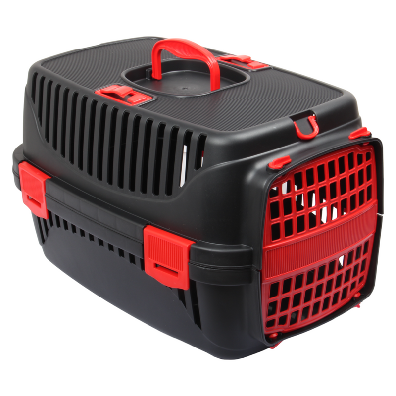 Small Pet Carrier. (Black & Red)