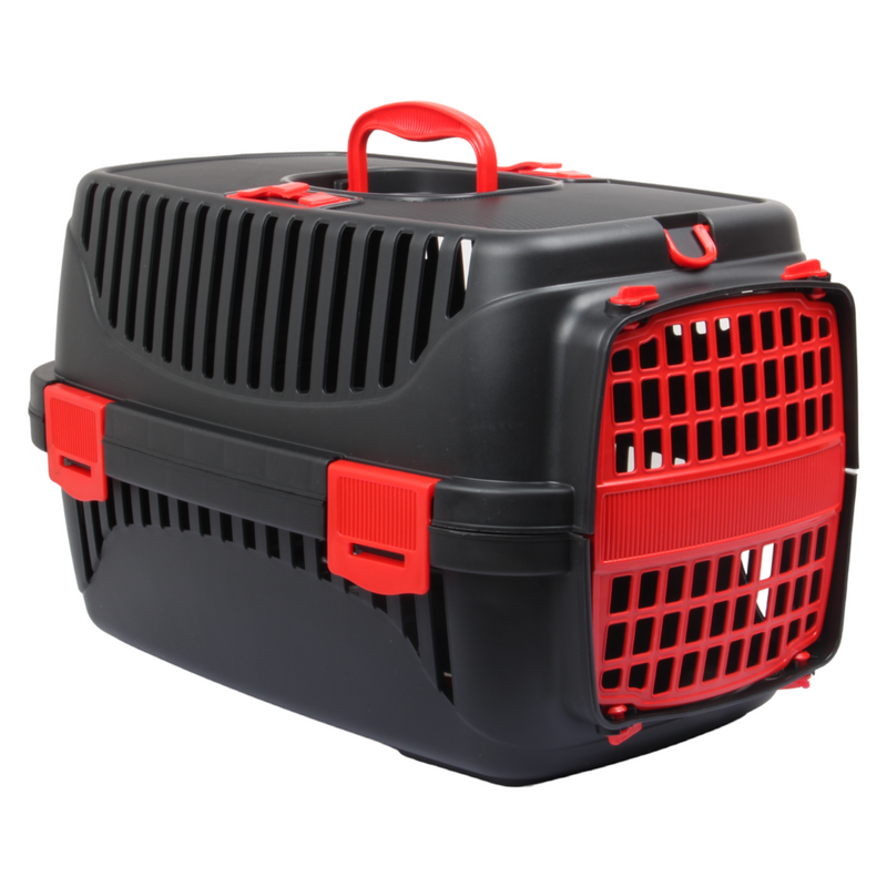 Small Pet Carrier. (Black & Red)