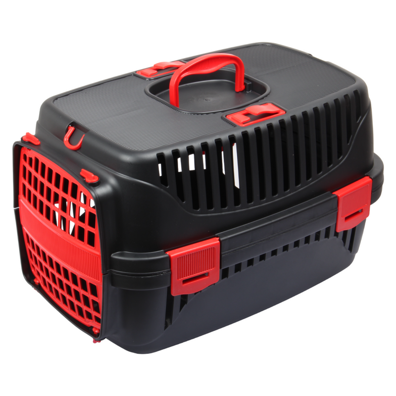 Small Pet Carrier. (Black & Red)