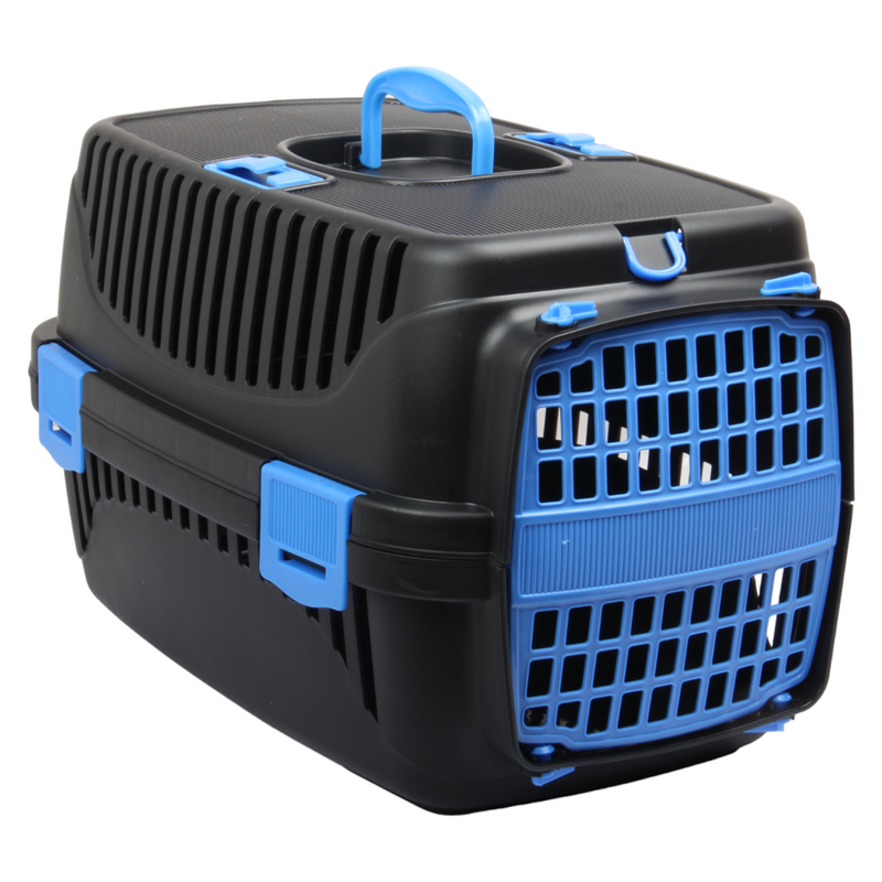 Small Pet Carrier. (Black & Blue)