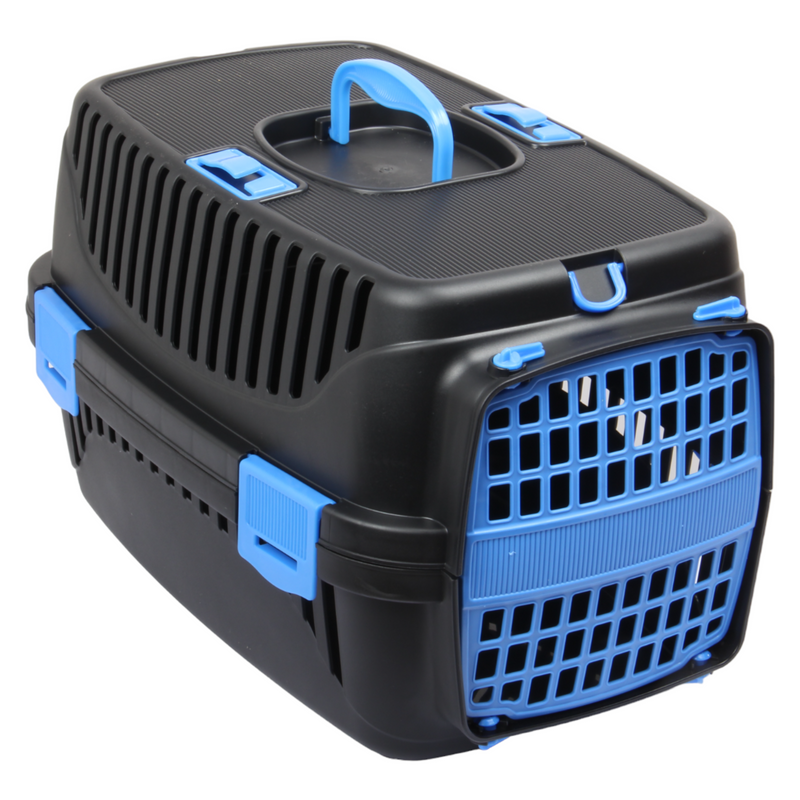 Small Pet Carrier. (Black & Blue)