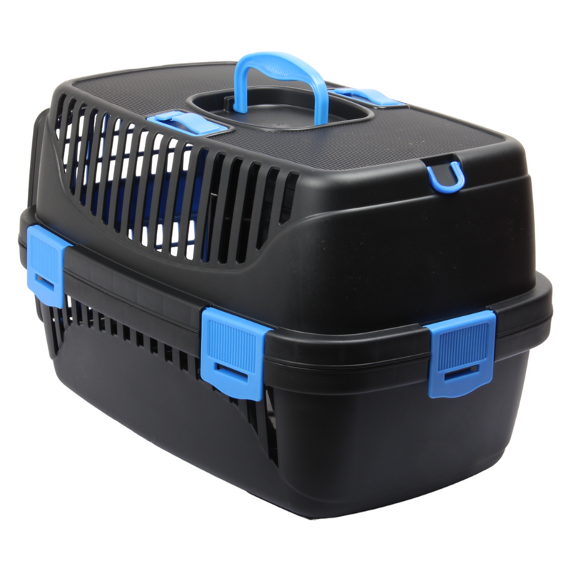 Small Pet Carrier. (Black & Blue)