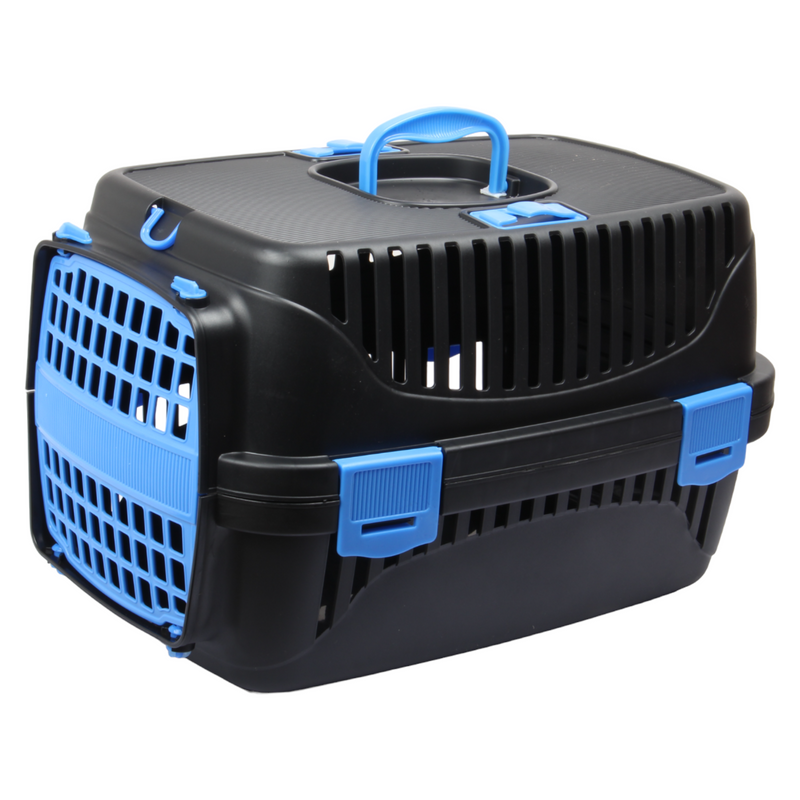 Small Pet Carrier. (Black & Blue)