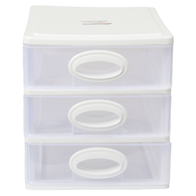 Small Storage Unit with Drawers. 3 Tier Desktop Storage Tower.