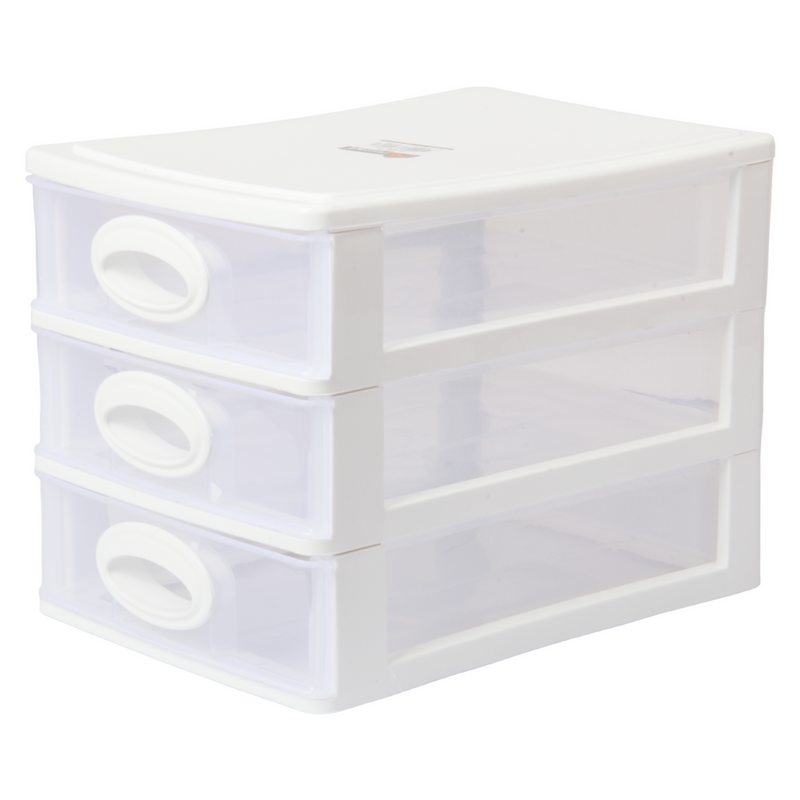 Small Storage Unit with Drawers. 3 Tier Desktop Storage Tower.