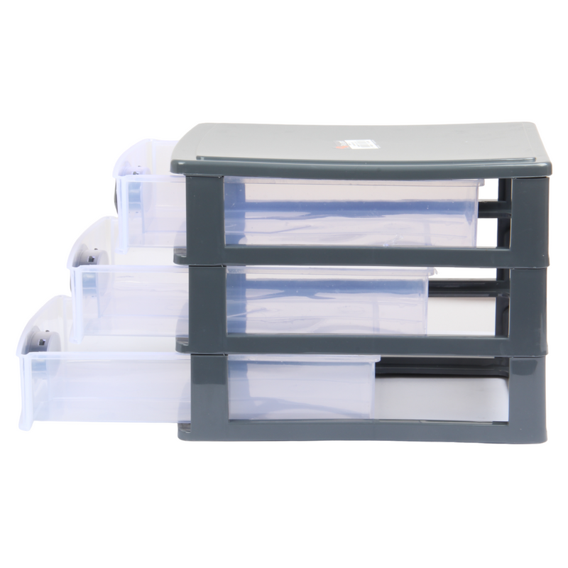 Small Storage Unit with Drawers. 3 Tier Desktop Storage Tower.