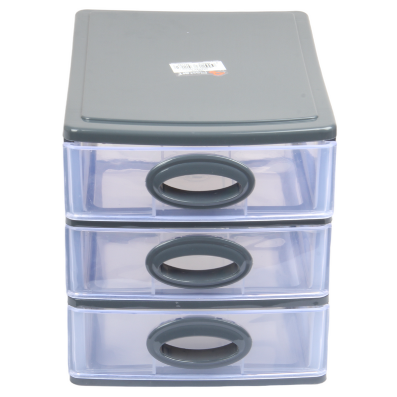 Small Storage Unit with Drawers. 3 Tier Desktop Storage Tower.