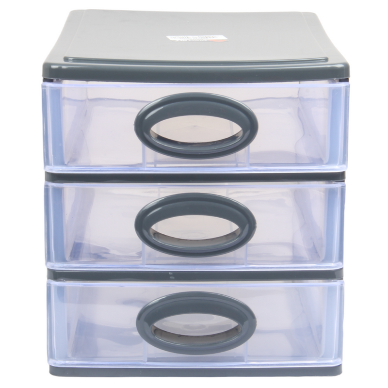 Small Storage Unit with Drawers. 3 Tier Desktop Storage Tower.