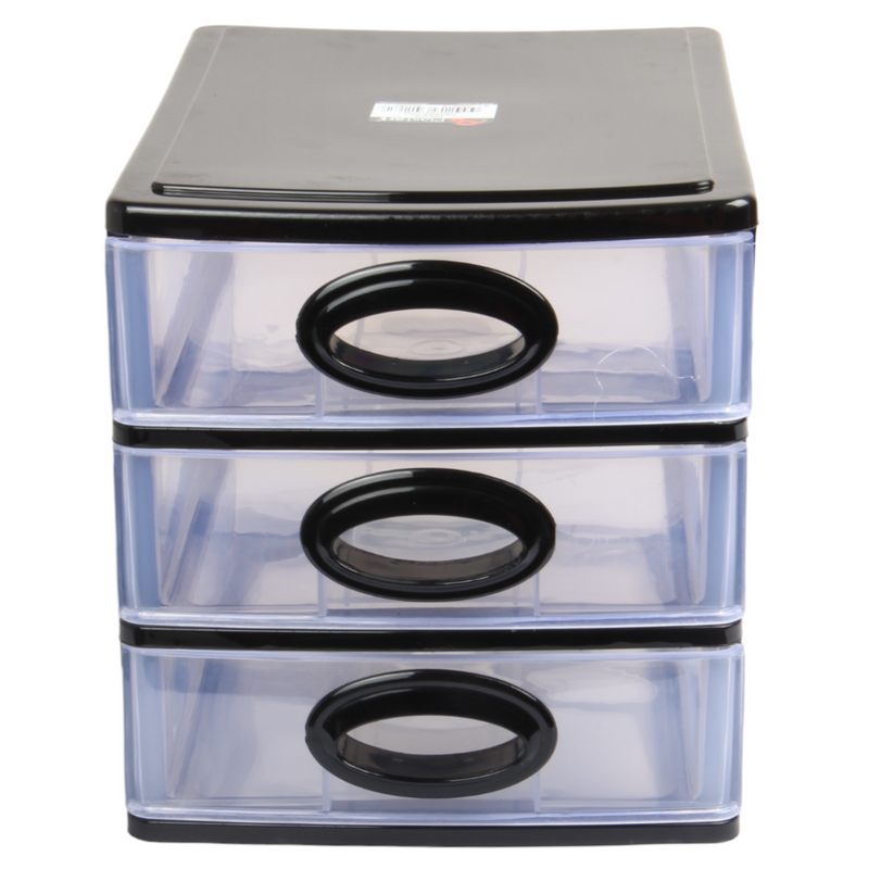 Small Storage Unit with Drawers. 3 Tier Desktop Storage Tower.