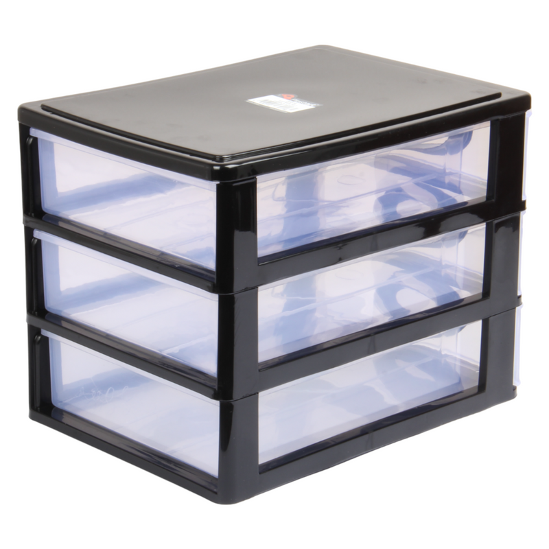 Small Storage Unit with Drawers. 3 Tier Desktop Storage Tower.