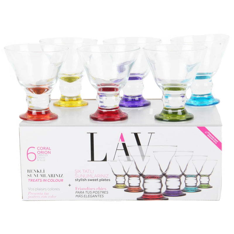 Coloured Base  Ice Cream Glasses Bowls