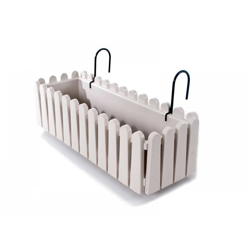 Hanging Flower Planter Pot with Hanger. White Balcony Fence Pot. (9 Lt & 14 Lt).