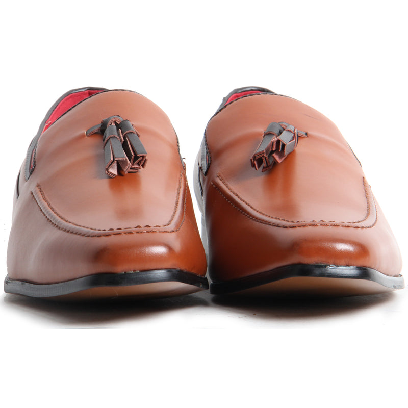 Decorative Stitch Western Heel Shoes - Jersey (Matte Brown)