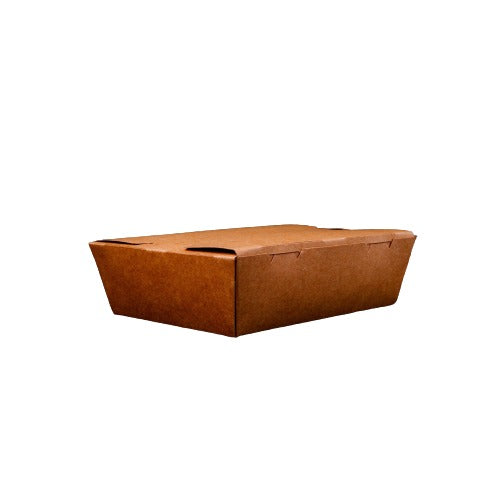 Kraft Take Away Food Box Container. NO Window.(Box of 100) (150 x 100 x 45 mm)