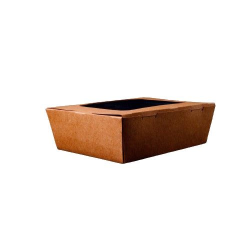 Kraft Take Away Food Box Container with Window.(Box of 120) (195 x 140 x 65 mm)