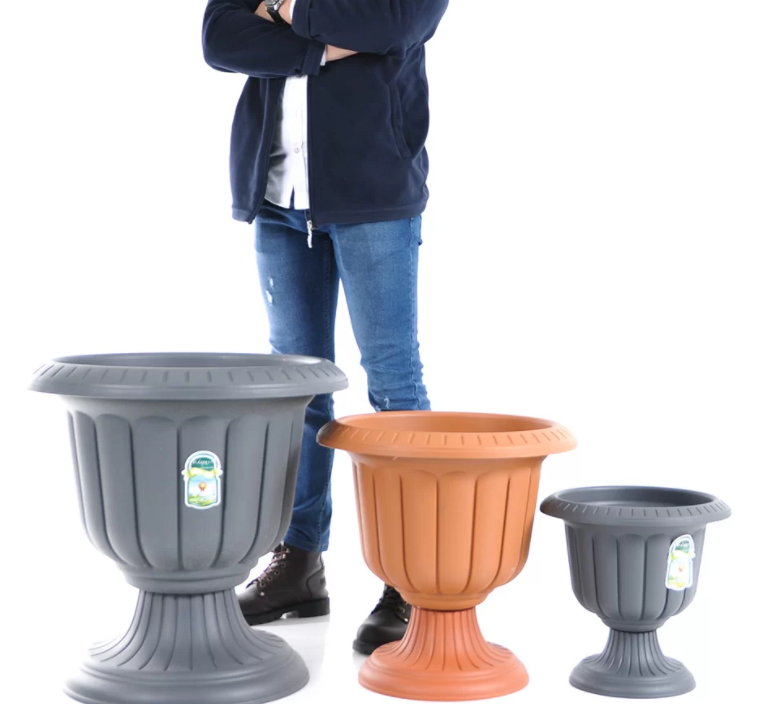 Plastic Flower Plant Pot Holder Stand. Decorative Garden URN Planter. (3 Sizes)