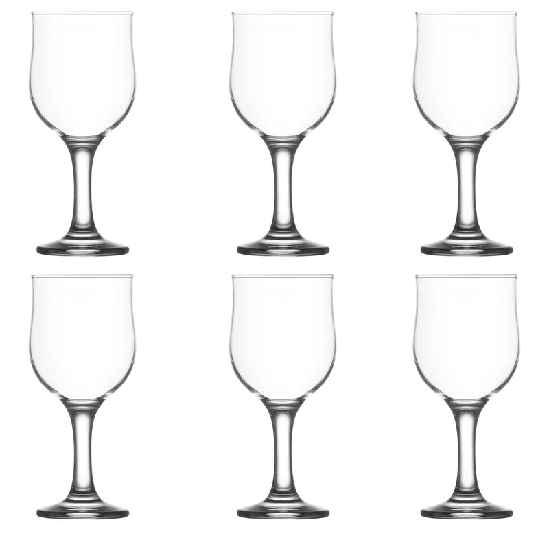 Large Chalice Wine Glasses. Stemware Wine Goblets. (Pack of 6) (355 cc/ml).