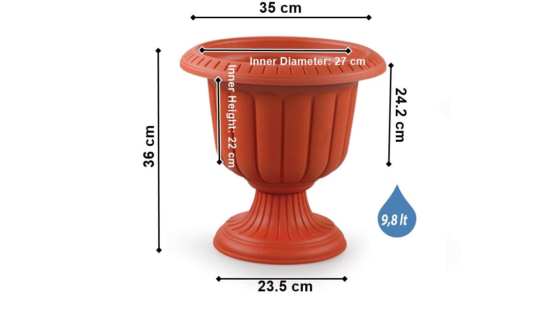 Plastic Flower Plant Pot Holder Stand. Decorative Garden URN Planter. (3 Sizes)