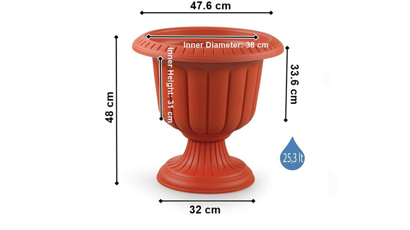 Plastic Flower Plant Pot Holder Stand. Decorative Garden URN Planter.