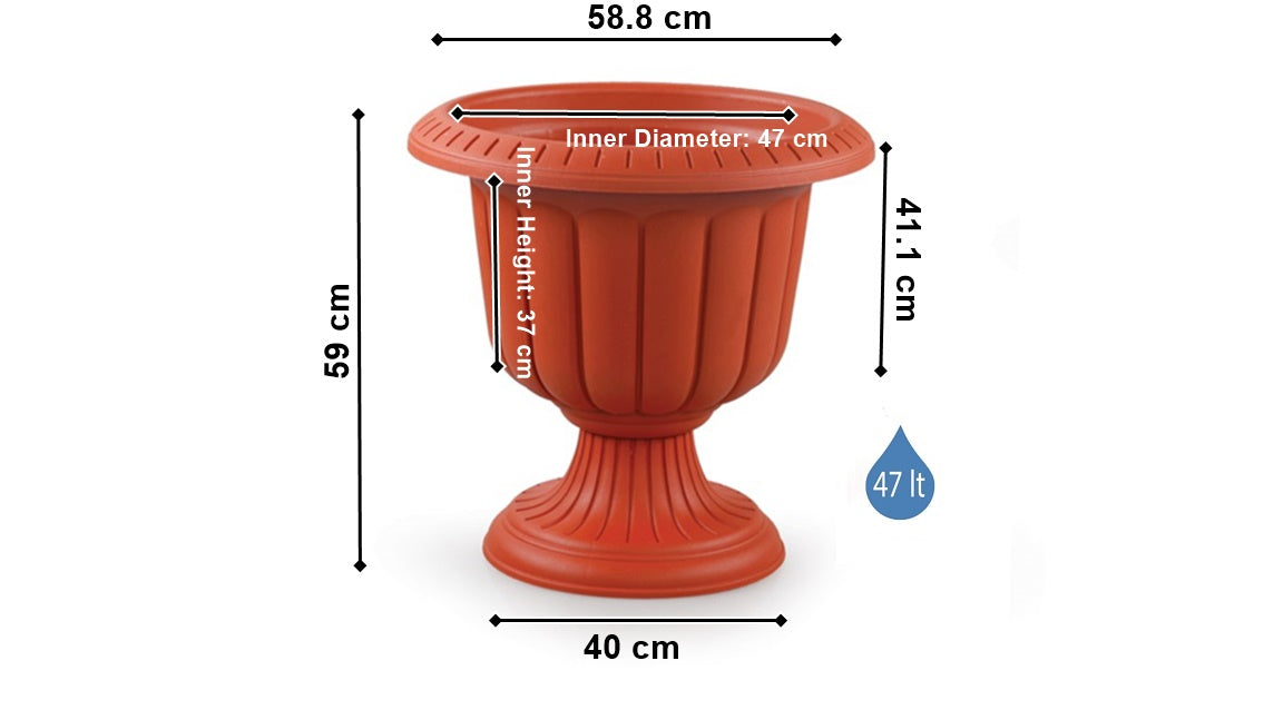 Plastic Flower Plant Pot Holder Stand. Decorative Garden URN Planter.