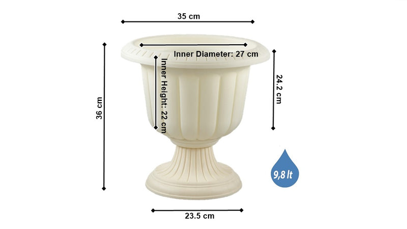 Plastic Flower Plant Pot Holder Stand. Decorative Garden URN Planter.
