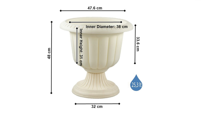 Plastic Flower Plant Pot Holder Stand. Decorative Garden URN Planter.