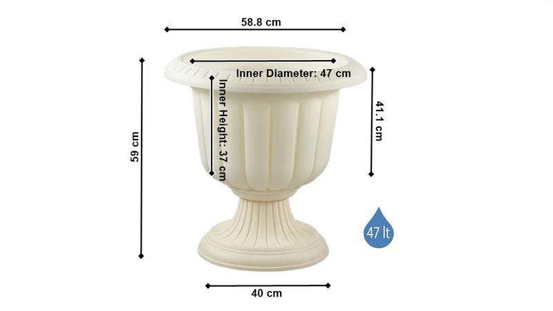 Plastic Flower Plant Pot Holder Stand. Decorative Garden URN Planter.
