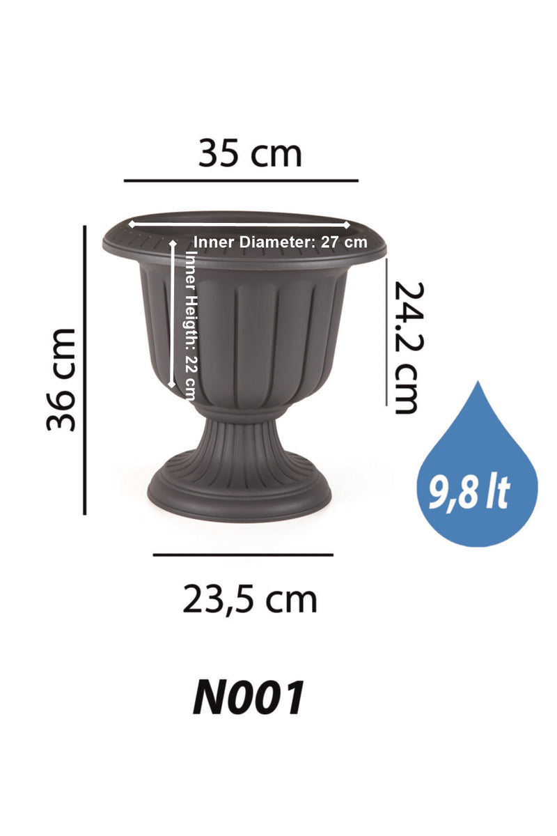 Plastic Flower Plant Pot Holder Stand. Decorative Garden URN Planter.