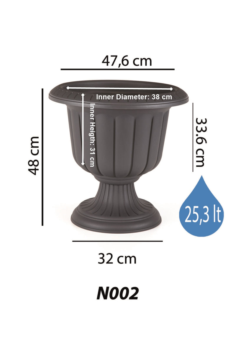 Plastic Flower Plant Pot Holder Stand. Decorative Garden URN Planter. (3 Sizes)