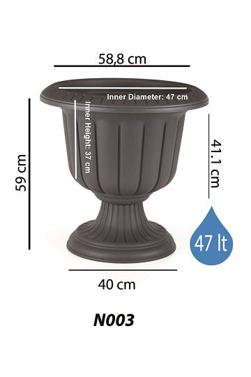 Plastic Flower Plant Pot Holder Stand. Decorative Garden URN Planter.