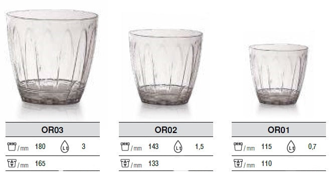 Transparent Orchid Pot. Strong Plastic Flower Pot. (0.7 Lt / 1.5 Lt / 3 Lt).