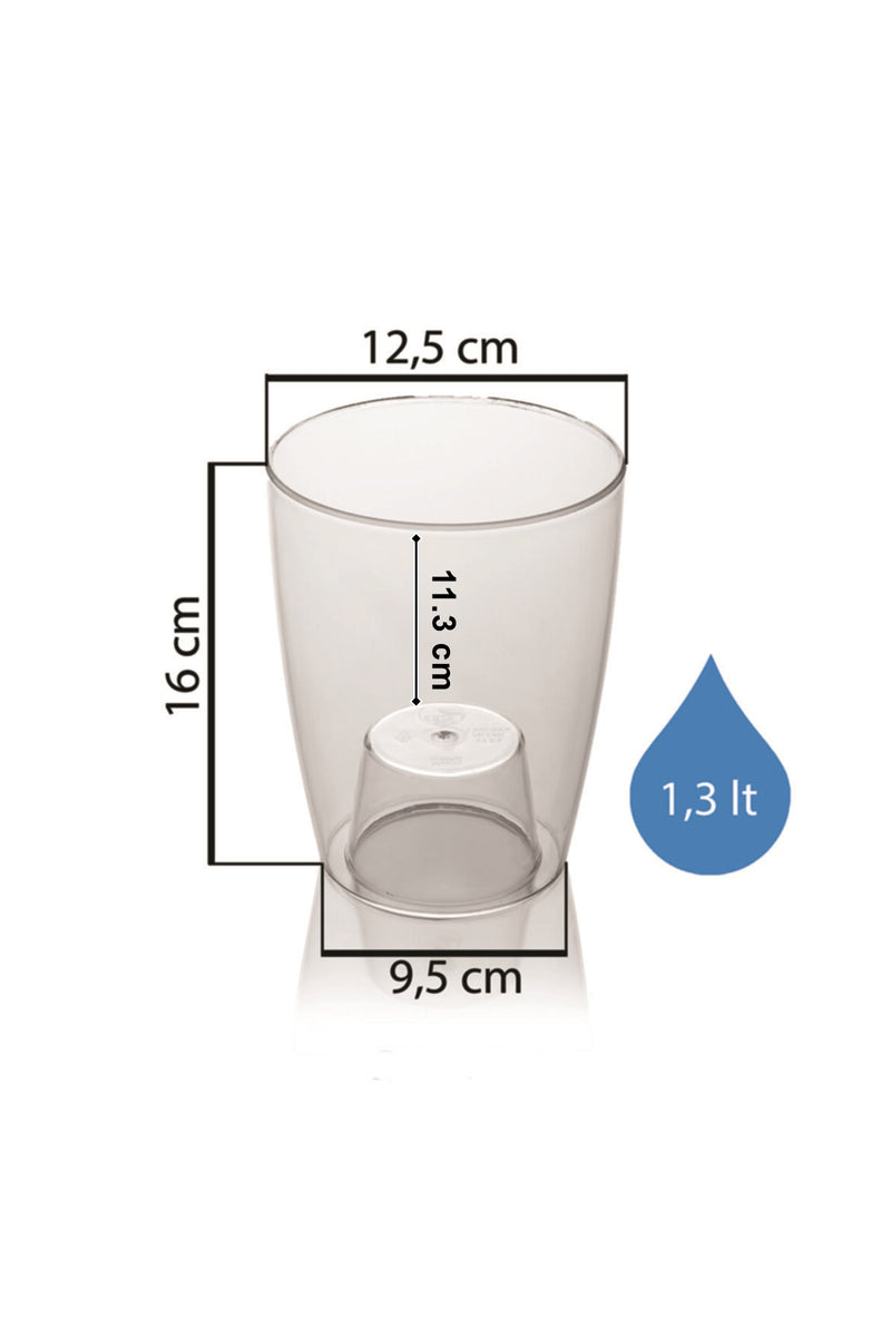 Strong Plastic Clear Orchid Pot. Transparent Flower Pot. (1.3 Lt)