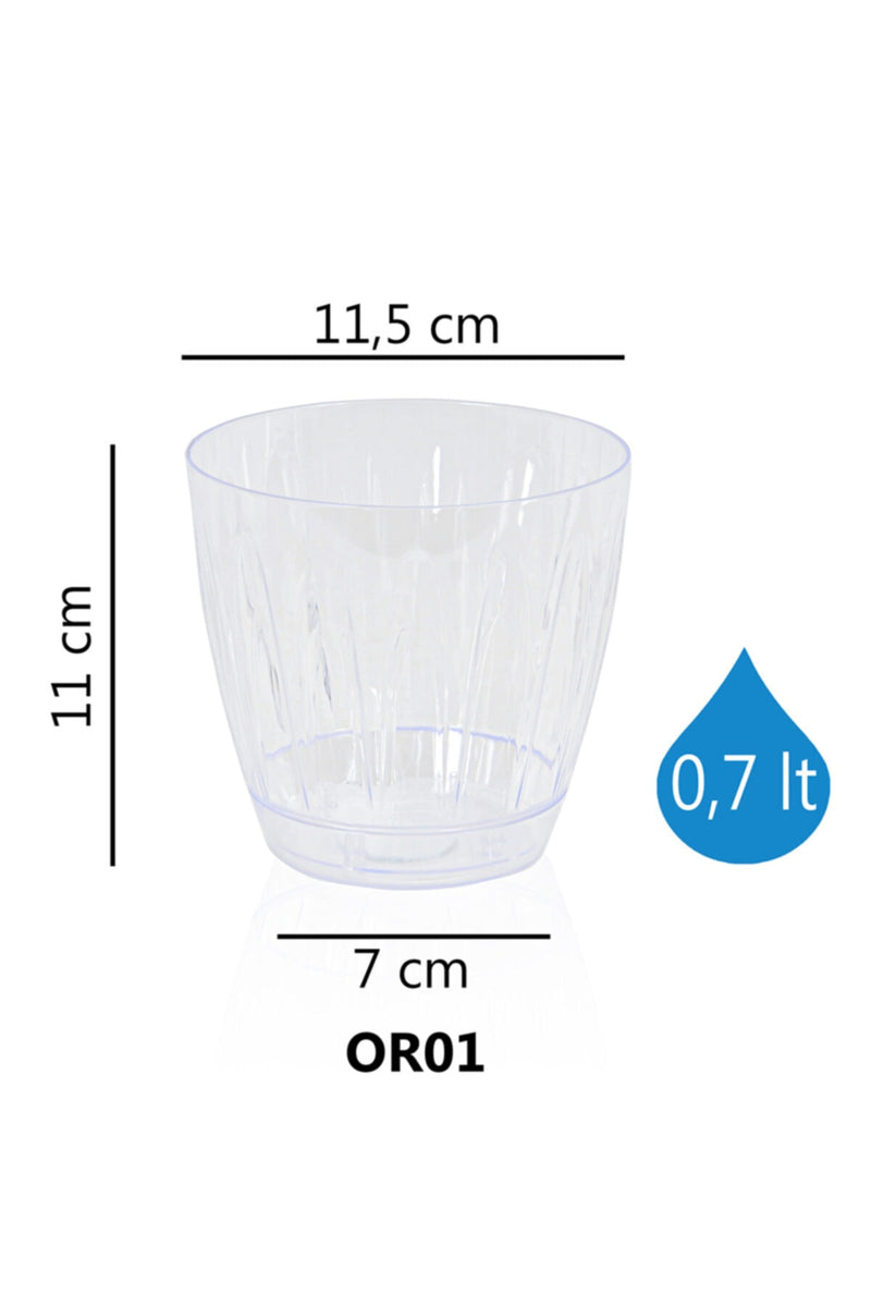 Transparent Orchid Pot. Strong Plastic Flower Pot. (0.7 Lt / 1.5 Lt / 3 Lt).