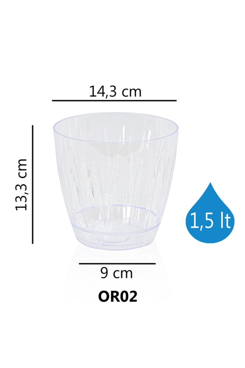Transparent Orchid Pot. Strong Plastic Flower Pot. (0.7 Lt / 1.5 Lt / 3 Lt).