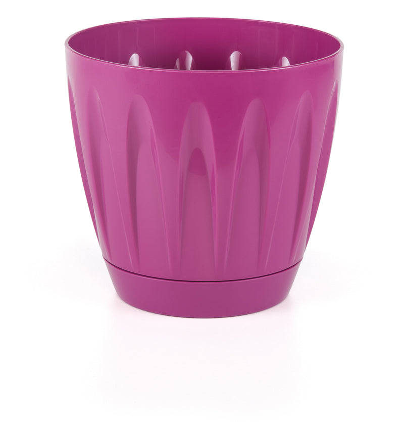 Modern Daisy Round Flower Pot with Saucer. Indoor / Outdoor Flowerpot. (6 Sizes)