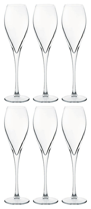 Pasabahce Monte Carlo Champagne Flute Glasses Set. Pack of 6. ( 225 ml. )