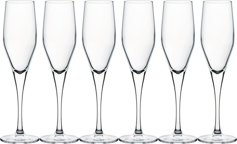 Pasabahce Dream Champagne Flute Glasses Set. Pack of 6. ( 22 cl. )