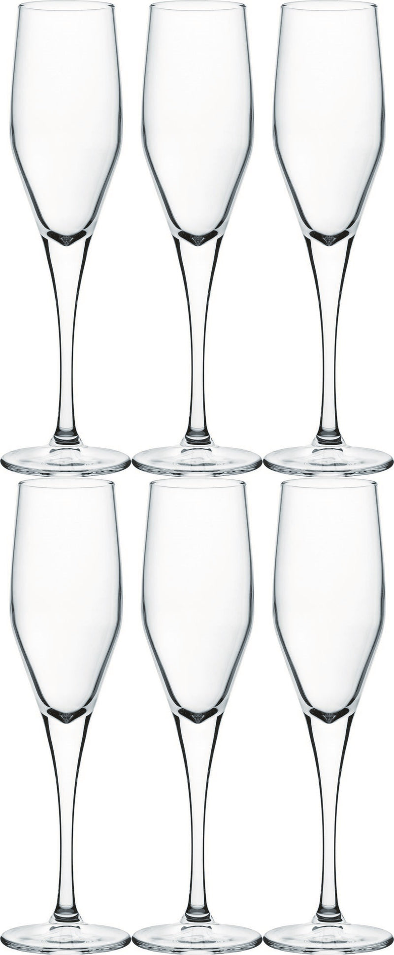 Pasabahce Dream Champagne Flute Glasses Set. Pack of 6. ( 22 cl. )