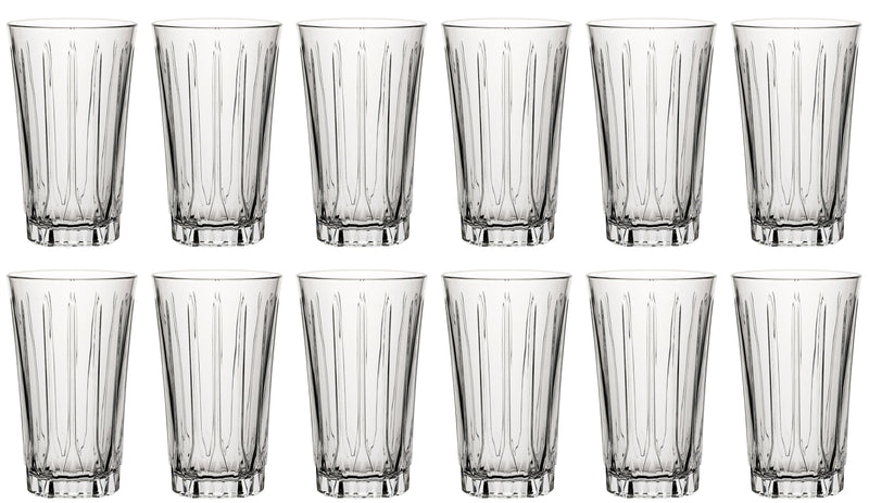 Hiball Clear Long Drinking Tumbler Glasses. ( Set of 12 ) 340 ml.