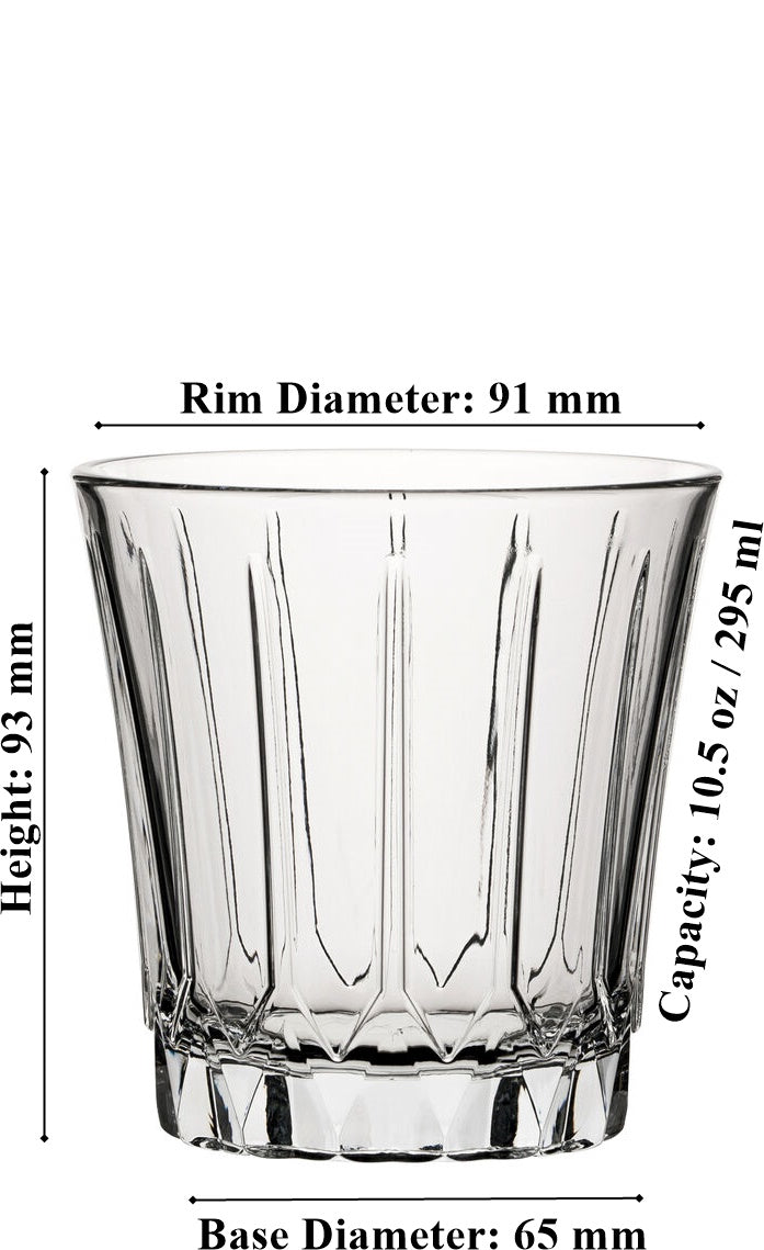 Clear Whisky Drinking Tumbler Glasses. ( Set of 12 ) 295 ml.