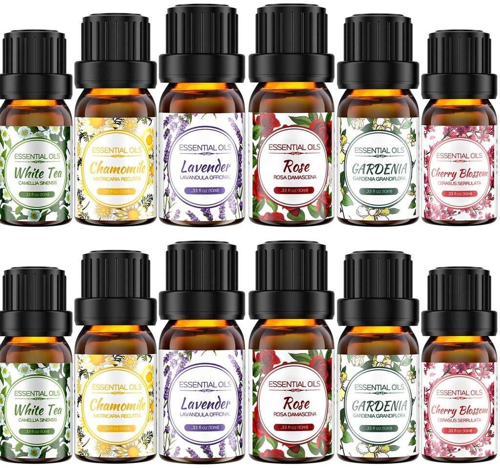 Homasy 6x10 ML Essential Oils, Floral Collection Pure Essential