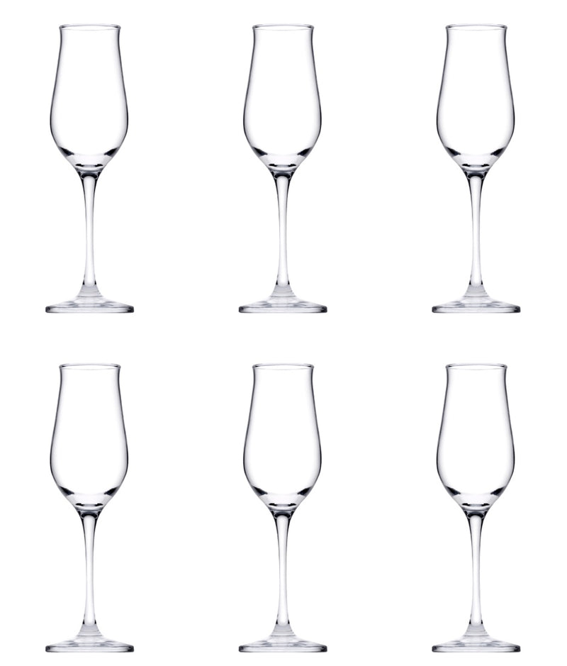 Champagne Glasses. Long Steam Prosecco Flute. Drink Party. (Pack of 6) (190 ml).