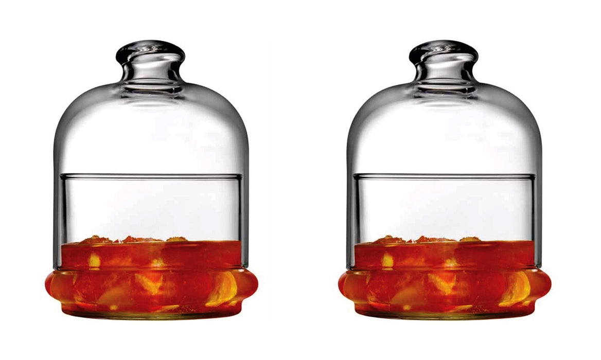 2x Glass Food Patisserie Jar with Domed Lid. Cake Macaron Cookie Containers.