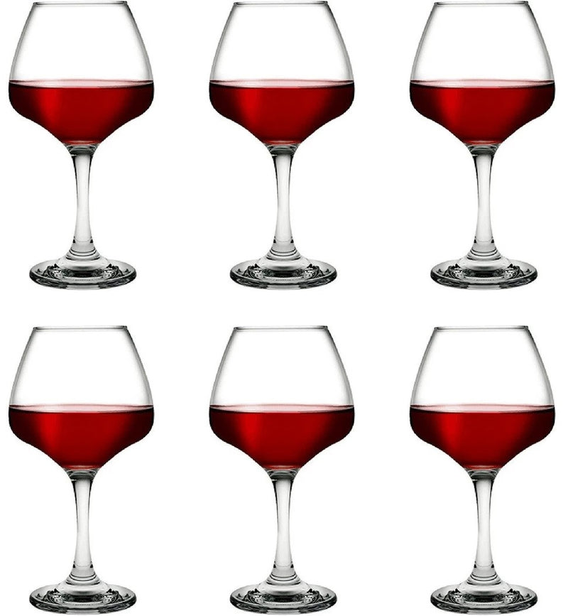 Large Wine Glasses Set. Stemware Red Wine Goblets. (Pack of 6) (455 cc/ml).