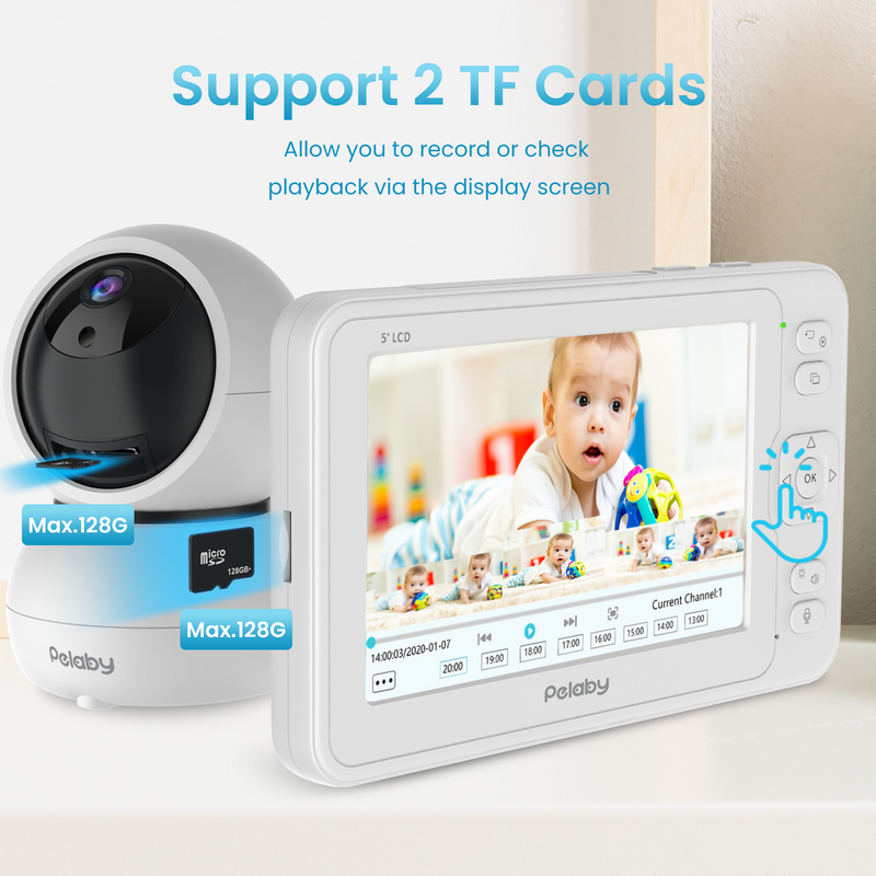 Baby Monitor. 1080P Video Baby Monitor with 5” HD Display.
