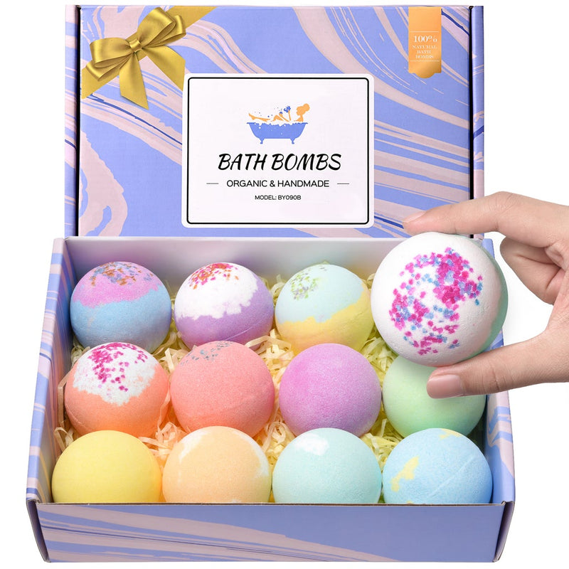 Bath Bombs. Assorted Fragrances Pack of 12 Bath Salt. Organic&Handmade. Gift Set