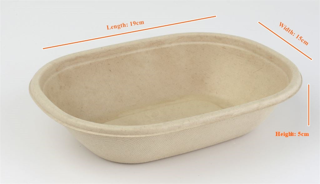Sabert Eco Oval Street Pulp Bowl. PUL18021. (620 ml) (Box of 300)